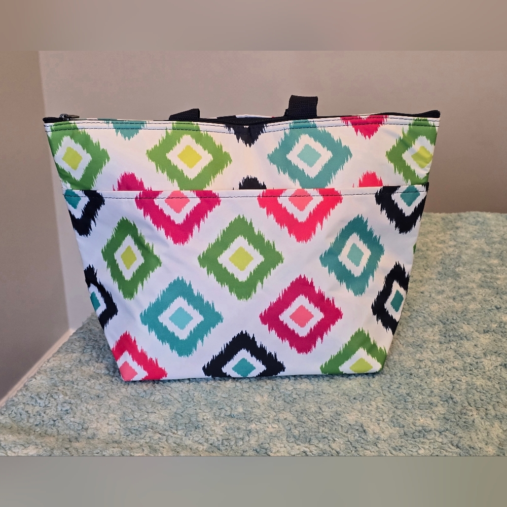Thirty-One Thermal Lunch Tote Bag in "Candy Corners" Pattern, EC